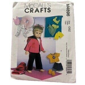 McCall's American Girl Travel Workout Sport 18" Doll Clothes Sewing Pattern UC